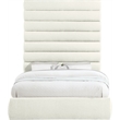 Bowery Hill Contemporary Soft Cream Chenille Fabric Queen Bed