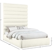 Bowery Hill Contemporary Soft Cream Chenille Fabric Queen Bed