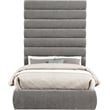 Bowery Hill Contemporary Deep Channel Tufted Soft Grey Chenille Fabric Full Bed