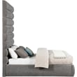 Bowery Hill Contemporary Deep Channel Tufted Soft Grey Chenille Fabric Full Bed