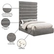 Bowery Hill Contemporary Deep Channel Tufted Soft Grey Chenille Fabric Full Bed