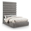 Bowery Hill Contemporary Deep Channel Tufted Soft Grey Chenille Fabric Full Bed