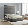 Bowery Hill Contemporary Deep Channel Tufted Soft Grey Chenille Fabric King Bed