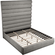 Bowery Hill Contemporary Deep Channel Tufted Soft Grey Chenille Fabric King Bed