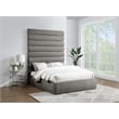Bowery Hill Contemporary Soft Grey Chenille Fabric Queen Bed