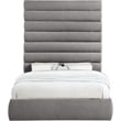 Bowery Hill Contemporary Soft Grey Chenille Fabric Queen Bed