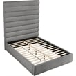 Bowery Hill Contemporary Soft Grey Chenille Fabric Queen Bed