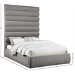 Bowery Hill Contemporary Soft Grey Chenille Fabric Queen Bed