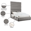 Bowery Hill Contemporary Soft Grey Chenille Fabric Queen Bed