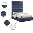 Bowery Hill Contemporary Deep Channel Tufted Soft Navy Chenille Fabric Full Bed