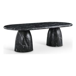 Bowery Hill Contemporary Black 96&quot Indoor/Outdoor Concrete Dining Table