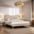 Bowery Hill Contemporary Solid Wood And Natural Cane King Bed