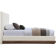 Bowery Hill Contemporary Soft Cream Chenille Fabric Twin Bed