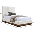 Bowery Hill Contemporary Soft Cream Chenille Fabric Twin Bed