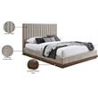 Bowery Hill Contemporary Soft Beige Chenille Fabric Full Bed