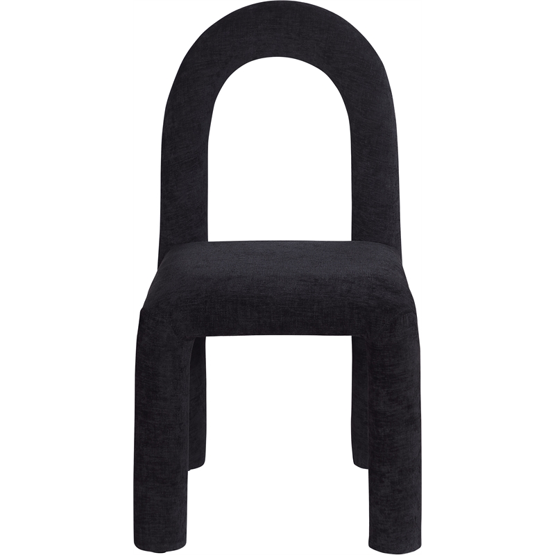 Bowery Hill Contemporary Black Chenille Fabric Dining Chair (Set of 2)