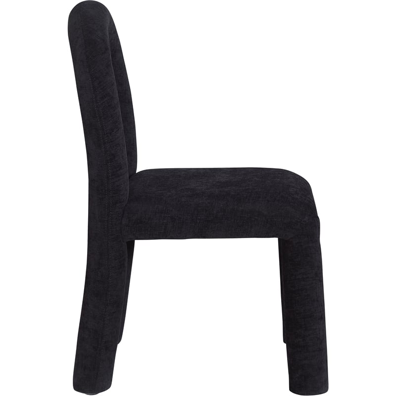 Bowery Hill Contemporary Black Chenille Fabric Dining Chair (Set of 2)