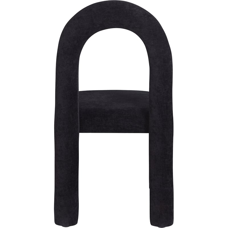 Bowery Hill Contemporary Black Chenille Fabric Dining Chair (Set of 2)