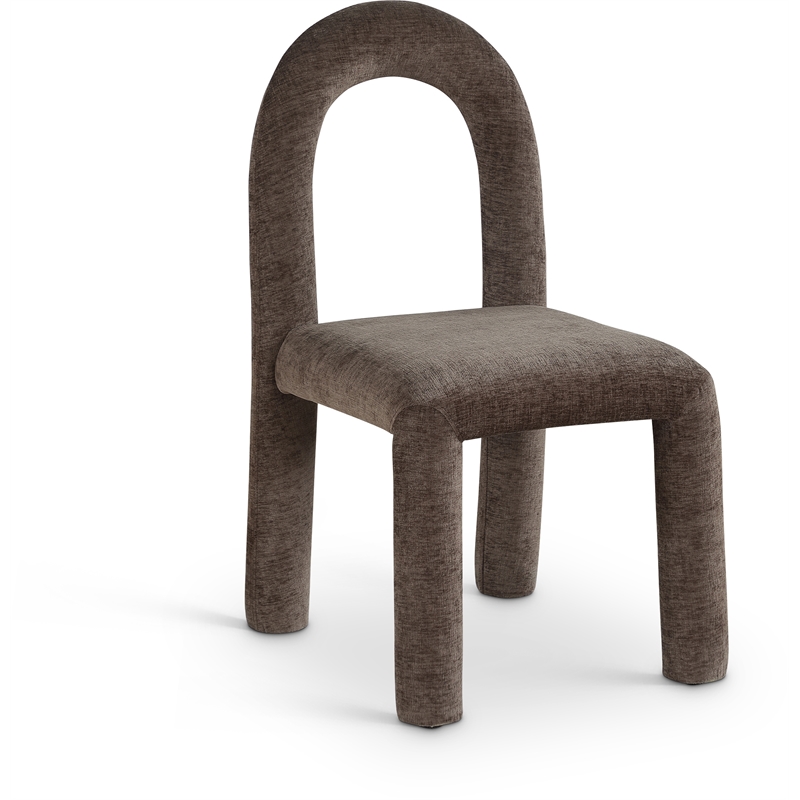 Bowery Hill Contemporary Brown Chenille Fabric Dining Chair (Set of 2)