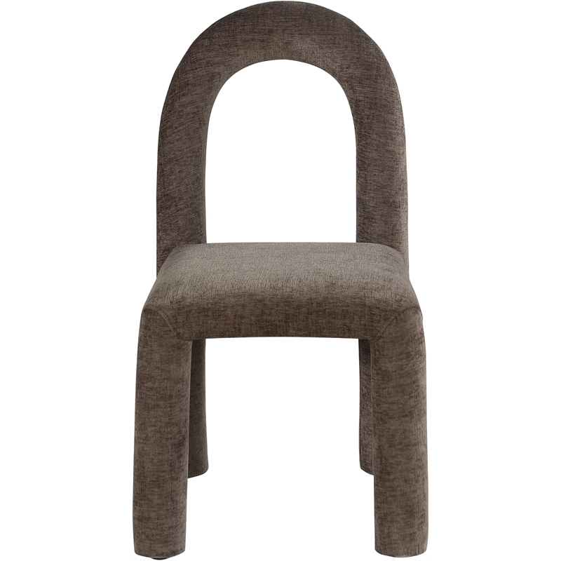 Bowery Hill Contemporary Brown Chenille Fabric Dining Chair (Set of 2)