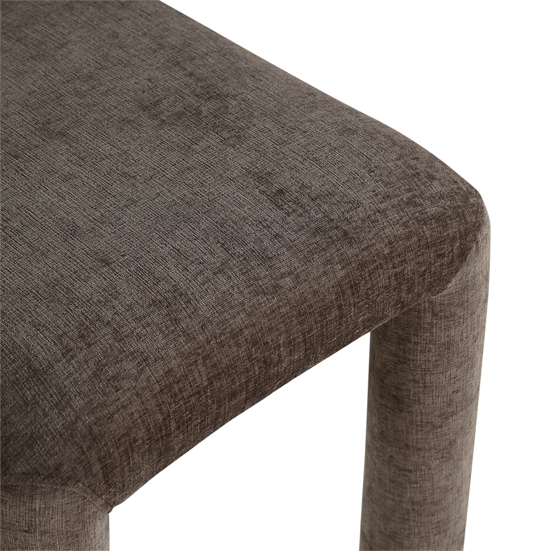 Bowery Hill Contemporary Brown Chenille Fabric Dining Chair (Set of 2)