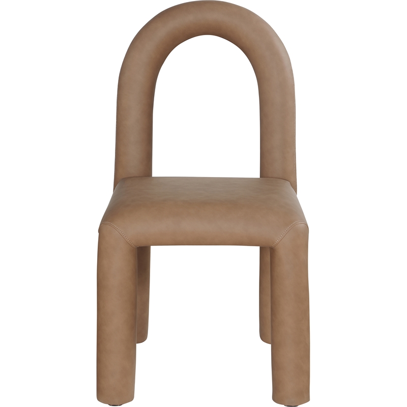 Bowery Hill Contemporary Brown Vegan Leather Dining Chair (Set of 2)