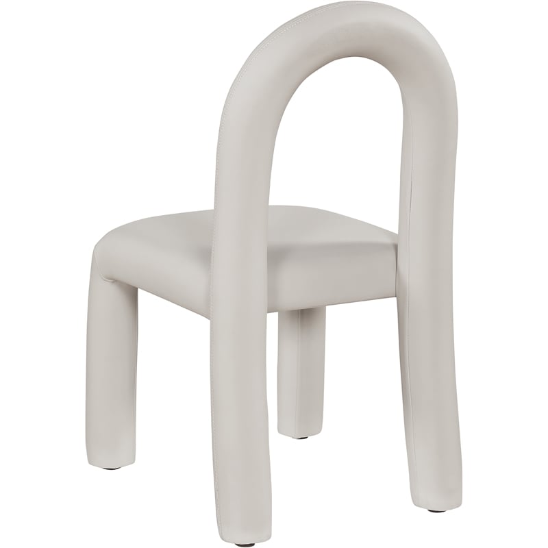 Bowery Hill Contemporary Taupe Vegan Leather Dining Chair (Set of 2)