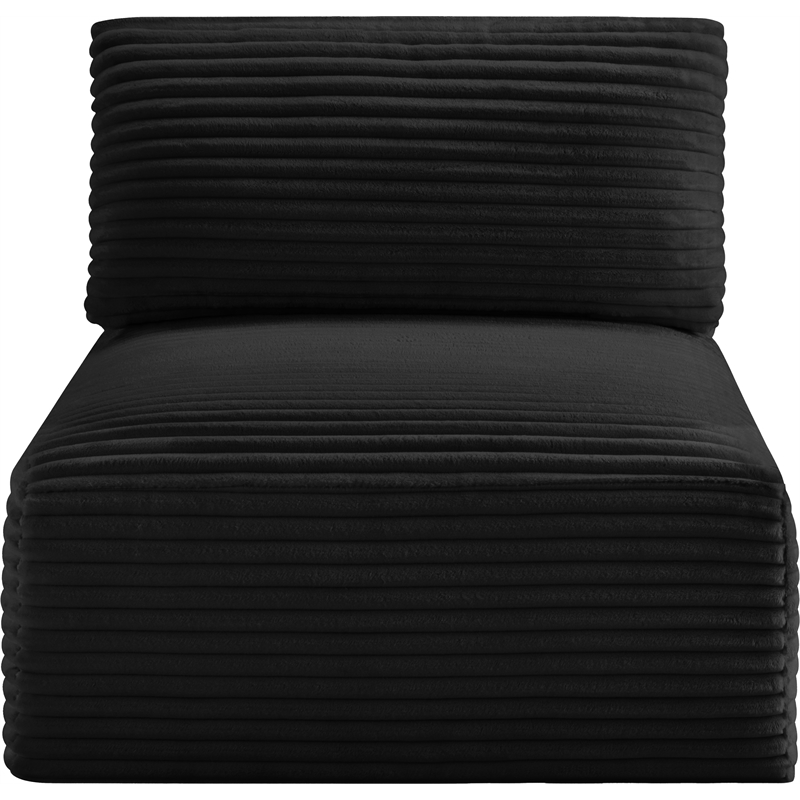 Bowery Hill Contemporary Black Corduroy Performance Fabric Armless Chair