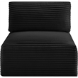 Bowery Hill Contemporary Black Corduroy Performance Fabric Armless Chair