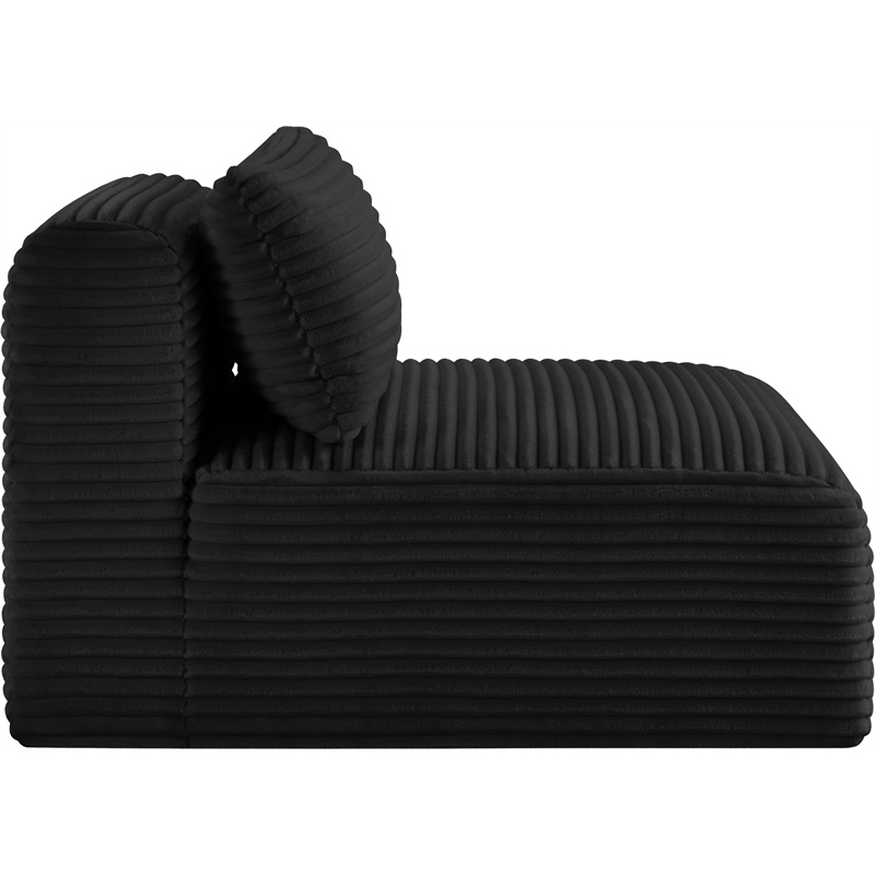 Bowery Hill Contemporary Black Corduroy Performance Fabric Armless Chair