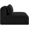 Bowery Hill Contemporary Black Corduroy Performance Fabric Armless Chair