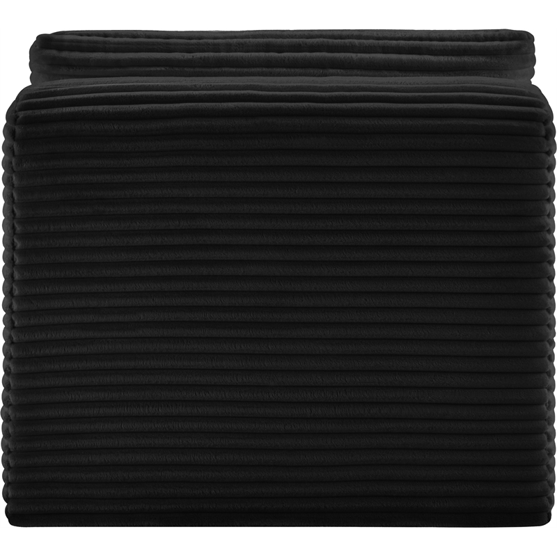 Bowery Hill Contemporary Black Corduroy Performance Fabric Armless Chair