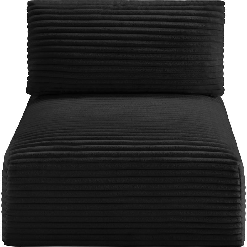 Bowery Hill Contemporary Black Corduroy Performance Fabric Armless Chair