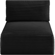 Bowery Hill Contemporary Black Corduroy Performance Fabric Armless Chair