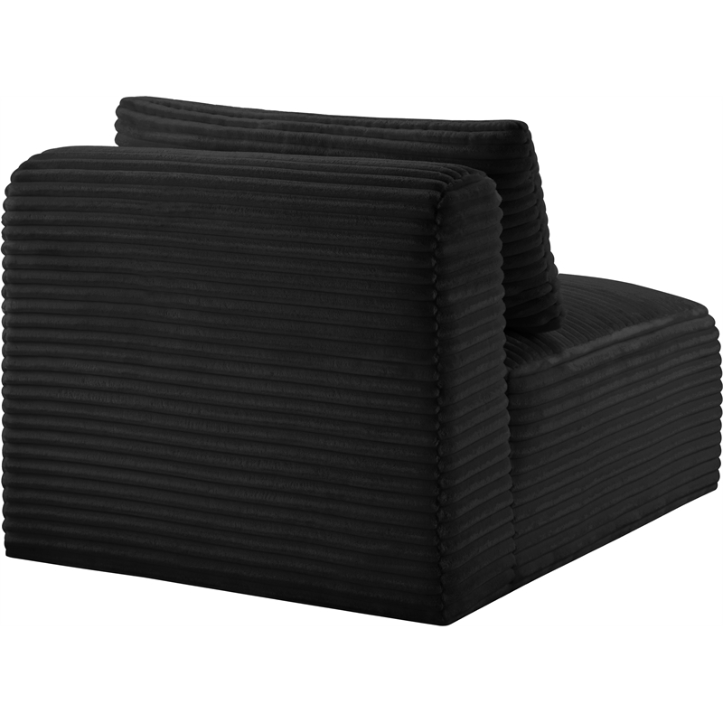 Bowery Hill Contemporary Black Corduroy Performance Fabric Armless Chair