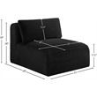 Bowery Hill Contemporary Black Corduroy Performance Fabric Armless Chair