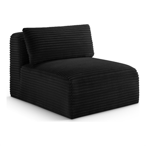 Bowery Hill Contemporary Black Corduroy Performance Fabric Armless Chair
