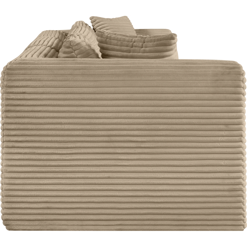 Bowery Hill Contemporary 3-Piece Taupe Corduroy Performance Fabric Modular Sofa