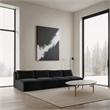 Bowery Hill Contemporary 4-Piece Black Corduroy Performance Fabric Modular Sofa