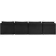 Bowery Hill Contemporary 4-Piece Black Corduroy Performance Fabric Modular Sofa