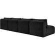 Bowery Hill Contemporary 4-Piece Black Corduroy Performance Fabric Modular Sofa