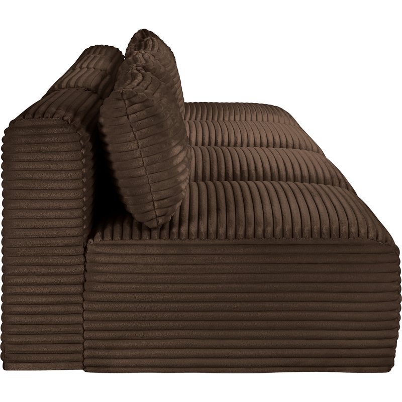 Bowery Hill Contemporary 4-Piece Brown Corduroy Performance Fabric Modular Sofa