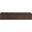 Bowery Hill Contemporary 4-Piece Brown Corduroy Performance Fabric Modular Sofa