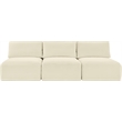 Bowery Hill Contemporary 3-Piece Cream Corduroy Performance Fabric Modular Sofa