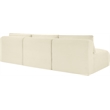 Bowery Hill Contemporary 3-Piece Cream Corduroy Performance Fabric Modular Sofa