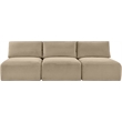 Bowery Hill Contemporary 3-Piece Taupe Corduroy Performance Fabric Modular Sofa