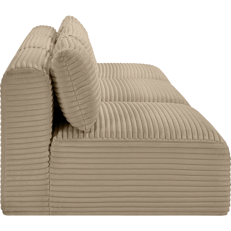 Bowery Hill Contemporary 3-Piece Taupe Corduroy Performance Fabric Modular Sofa