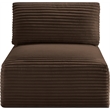Bowery Hill Contemporary Brown Corduroy Performance Fabric Armless Chair