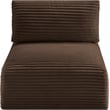 Bowery Hill Contemporary Brown Corduroy Performance Fabric Armless Chair