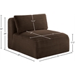 Bowery Hill Contemporary Brown Corduroy Performance Fabric Armless Chair